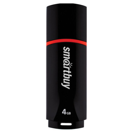 Флеш-диск 4 GB, SMARTBUY Crown, USB 2.0, черный, SB4GBCRW-K
