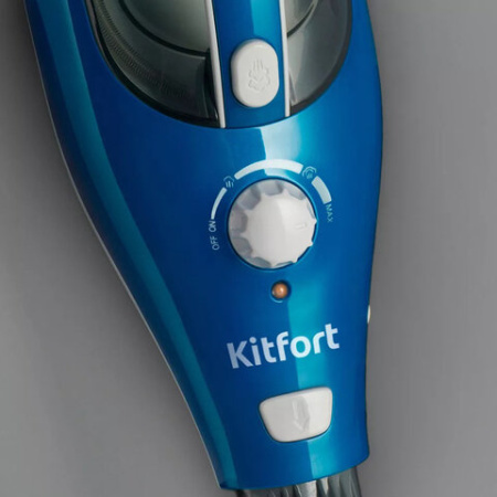 Паровая швабра KITFORT KT-1005-1, 1500 Вт, 1 бар, объем 0,35 л, 2 в 1, 5 насадок, голубая, КТ-1005-1