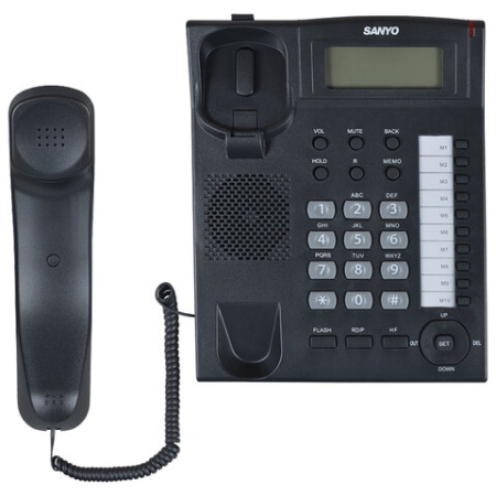 Телефон SANYO RA-S517B, спикерфон, память 30 номеров, тональный / импульсный режим, черный