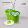 Швабра с отжимом и ведром 7л/5л, отжим центрифуга / рукоятка, 2 круглые насадки, крепление кольцо, зеленый, LAIMA 603624