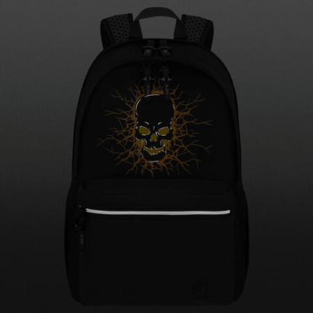Рюкзак BRAUBERG FASHION CITY универсальный, 2 отделения, "Skull", черный, 46х31х15 см, 272572