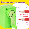 Точилка механическая ЮНЛАНДИЯ "Пастель", для чернографитных и цветных карандашей, корпус зелёный, 272000