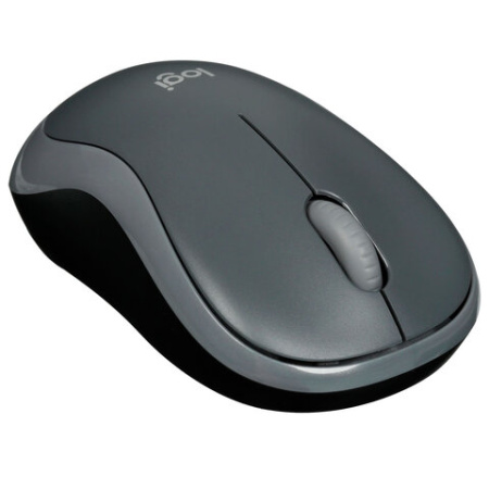 Мышь беспроводная LOGITECH M185, 2 кнопки + 1 колесо-кнопка, оптическая, черно-серая