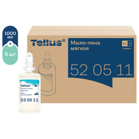 Картридж с жидким мылом-пеной одноразовый Tellus/TORK (Система S4) Advanced, мягкое, 1 л, 520511