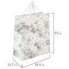 Пакет подарочный (1 штука) 26x13x33 см, ЗОЛОТАЯ СКАЗКА "Golden Marble", тиснение фольгой, 608251