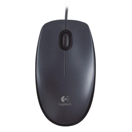 Мышь проводная LOGITECH M90, USB, 2 кнопки + 1 колесо-кнопка, оптическая, черная