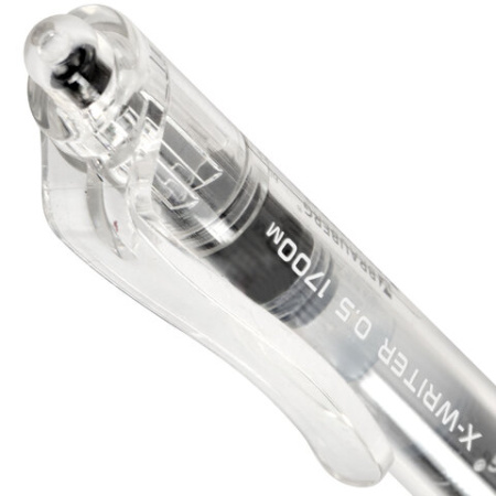 Ручка гелевая автоматическая BRAUBERG "X-WRITER 1700" УВЕЛИЧЕННАЯ ДЛИНА ПИСЬМА 1700 м, ЧЁРНАЯ, игольчатый узел 0,5 мм, линия 0,35 мм, 144472