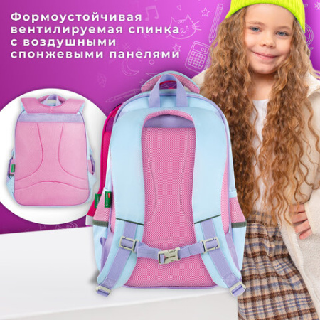 Рюкзак BRAUBERG KIDS MODE с кошельком в комплекте, 1 отделение, "Little sweetie", 39х28x15 см, 273125