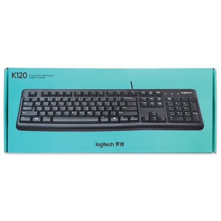 Клавиатура проводная LOGITECH K120, USB, 104 клавиши, черная