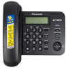 Телефон PANASONIC KX-TS2356RUB, черный, память 50 номеров, АОН, ЖК-дисплей с часами, тональный / импульсный режим