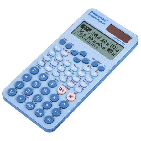 Калькулятор инженерный BRAUBERG SC-991ES-PLUS-BU (164х80 мм), 552 функции, 10+2 разряда, ГОЛУБОЙ, 272653