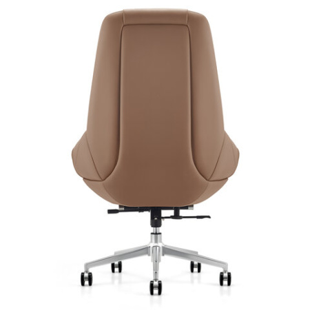 Кресло HAWASAN PREMIUM "EX-810", хромированная сталь, экокожа, коричневое, 533236