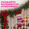 Носок новогодний для подарков, 23х2х54 см, полиэстер, красный, ЗОЛОТАЯ СКАЗКА, 592505