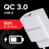 Зарядное устройство быстрое сетевое (220 В) SONNEN, USB QC 3.0 + Type-C PD 20 Вт, 3 А, белое, 455505