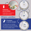 Швабра с отжимом и ведром 11л/5л, центрифуга, отжим педалью, круглая насадка липучка, бело-синий, LAIMA, 601459