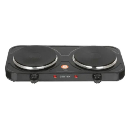 Настольная электрическая плита CENTEK CT-1507, 2000Вт, 2 конфорки, 5 режимов нагрева, черная, CT-1507 Black