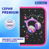 Пенал BRAUBERG с наполнением, 1 отделение, 1 откидная планка, 24 предмета, 21х14 см, "Наушники", 273531
