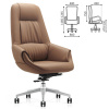 Кресло HAWASAN PREMIUM "EX-810", хромированная сталь, экокожа, коричневое, 533236