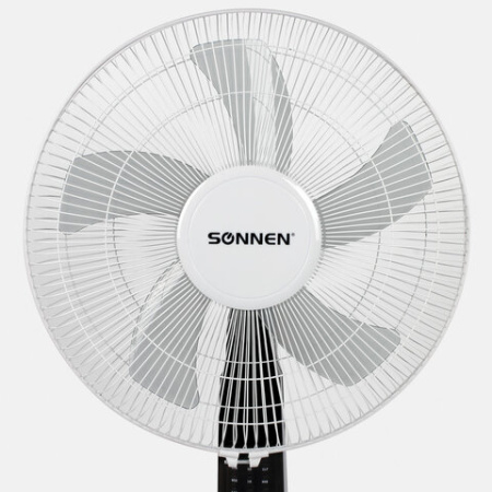 Вентилятор напольный, 3 режима, пульт ДУ, SONNEN TF-45W-40-520, d=40 см, 45 Вт, белый, 454788