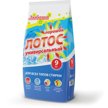 Стиральный порошок для всех типов стирки 9 кг ЛЮБАША, для всех типов тканей, 605571