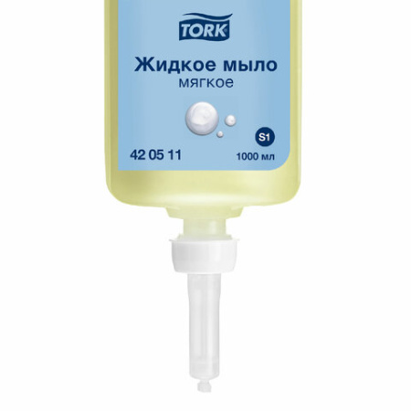 Картридж с жидким мылом одноразовый Tellus/TORK (Система S1) Advanced, 1 л, мягкое, 420511