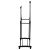 Вешалка для плечиков двухъярусная BOOMHOUSE (БУМХАУС) GR-003 (В900-1600xШ800xГ400 мм), пластик/металл, черный/хром, 701438