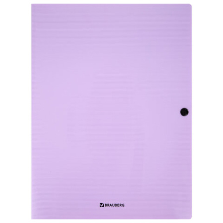Папка на кнопке пластиковая BRAUBERG "PASTEL", А4, 3 клапана, 600 мкм, цвета ассорти, 272886