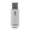 Флеш-диск 8 GB, SMARTBUY V-Cut, USB 2.0, металлический корпус, серебристый, SB8GBVC-S