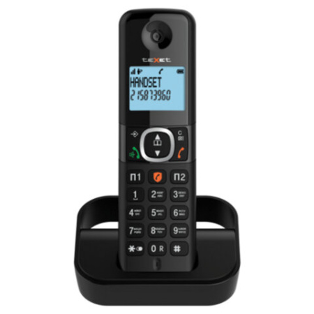 Радиотелефон TEXET TX-D5605A, память 100 номеров, АОН, повтор, спикерфон, часы/будильник, черный, УТ-00004755