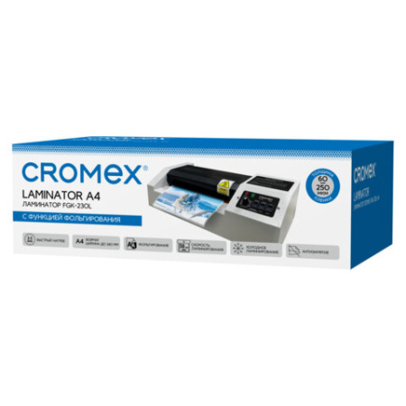Ламинатор CROMEX (КРОМЕКС) FGK-230L, формат А4, толщина пленки 60-250 мкм, скорость 50 см/мин, 533123