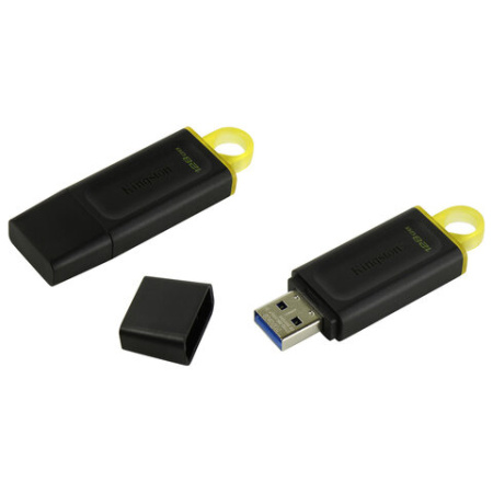 Флеш-диск 128 GB KINGSTON DataTraveler Exodia, разъем USB 3.2, черный/желтый, DTX/128GB