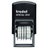 Датер-мини месяц ЦИФРАМИ ДЛЯ БАНКА, оттиск 20х3,8 мм, синий,TRODAT IDEAL 4810P2, корпус черный, подушка, 218614