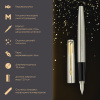 Ручка перьевая PARKER "Jotter Core Stainless Steel GT", ежедневник А5 черный, пакет, 880902