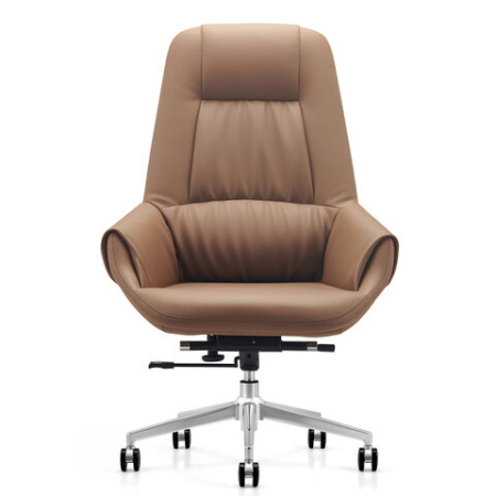 Кресло HAWASAN PREMIUM "EX-810", хромированная сталь, экокожа, коричневое, 533236