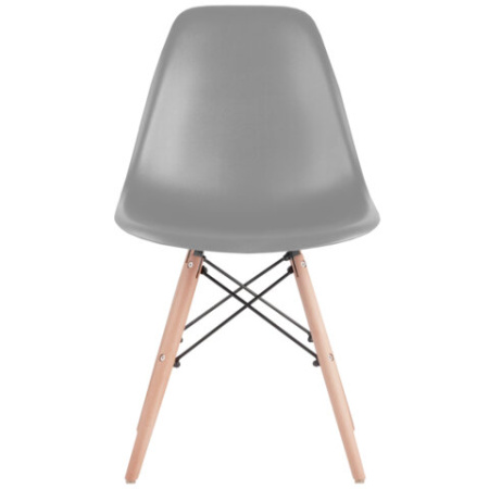 Стулья BRABIX "Eames CF-010", КОМПЛЕКТ 4 шт., пластик серый, опоры дерево/металл, 532632
