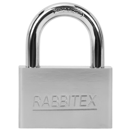 Замок навесной стальной 70 мм "Никель", антикоррозионное покрытие, 4 ключа, RABBITEX (РАББИТЕКС), 671311