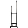 Вешалка для плечиков двухъярусная BOOMHOUSE (БУМХАУС) GR-003 (В900-1600xШ800xГ400 мм), пластик/металл, черный/хром, 701438