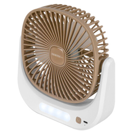 Вентилятор настольный CENTEK CT-5041, USB-питание, 3 режима, LED-подсветка, d=10 см, 5 Вт, белый