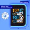 Пенал BRAUBERG с наполнением, 1 отделение, 1 откидная планка, 24 предмета, 21х14 см, "Play sleep repeat", 272353