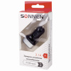 Зарядное устройство автомобильное SONNEN, 2 порта USB, выходной ток 2,1 А, черное-белое, 454796