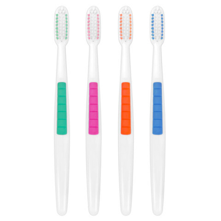 Зубная щетка жесткая CLASSIC WHITENING, безопасное отбеливание, КОМПЛЕКТ 8 шт., LAIMA DENT, 609315