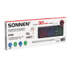 Клавиатура проводная USB, 104 плоские клавиши, LED-подсветка, SONNEN K308, черная, 513947