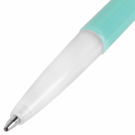 Ручка шариковая BRAUBERG "Офисная" PASTEL COLOR, СИНЯЯ, корпус ассорти, пишущий узел 1 мм, линия письма 0,5 мм, 144199