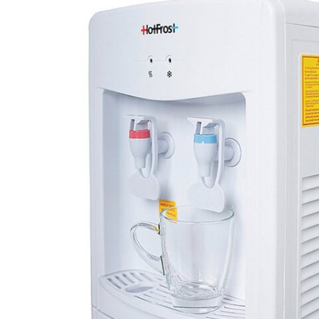 Кулер для воды HOTFROST V118E, напольный, НАГРЕВ/ОХЛАЖДЕНИЕ ЭЛЕКТРОННОЕ, 2 крана, белый, 120211802