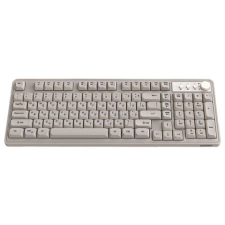 Клавиатура проводная USB, 102+98 клавиш, LED-подсветка, SONNEN K620, слоновая кость / серая, 513950