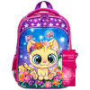 Ранец BRAUBERG QUADRO, 3 отделения, с брелоком, "Charming kitten", 37х28х18 см, 270602