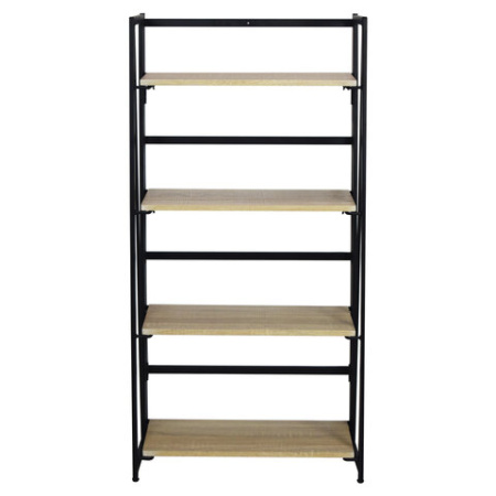 Стеллаж на металлокаркасе BRABIX "LOFT SH-001", 600х300х1250 мм, складной, цвет дуб натуральный, 641230