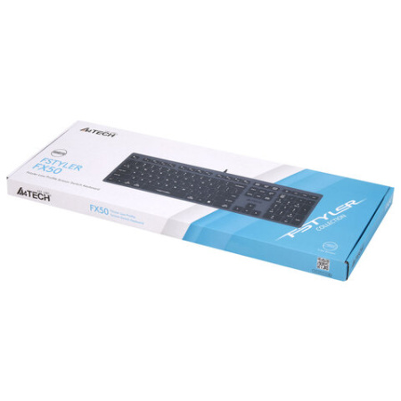 Клавиатура проводная A4TECH Fstyler FX50, USB, 109 кнопок, серая, 1624628