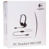 Наушники с микрофоном (гарнитура) LOGITECH PC 960, проводная, компьютерная, 2,4 м, стерео, USB, черная