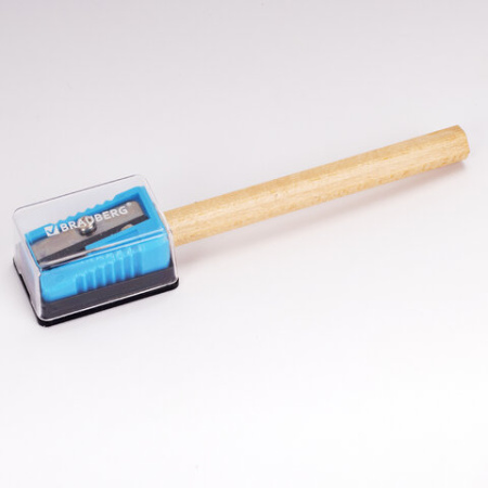 Точилка BRAUBERG "Assistant Mini", с контейнером, пластиковая, корпус ассорти, 228458